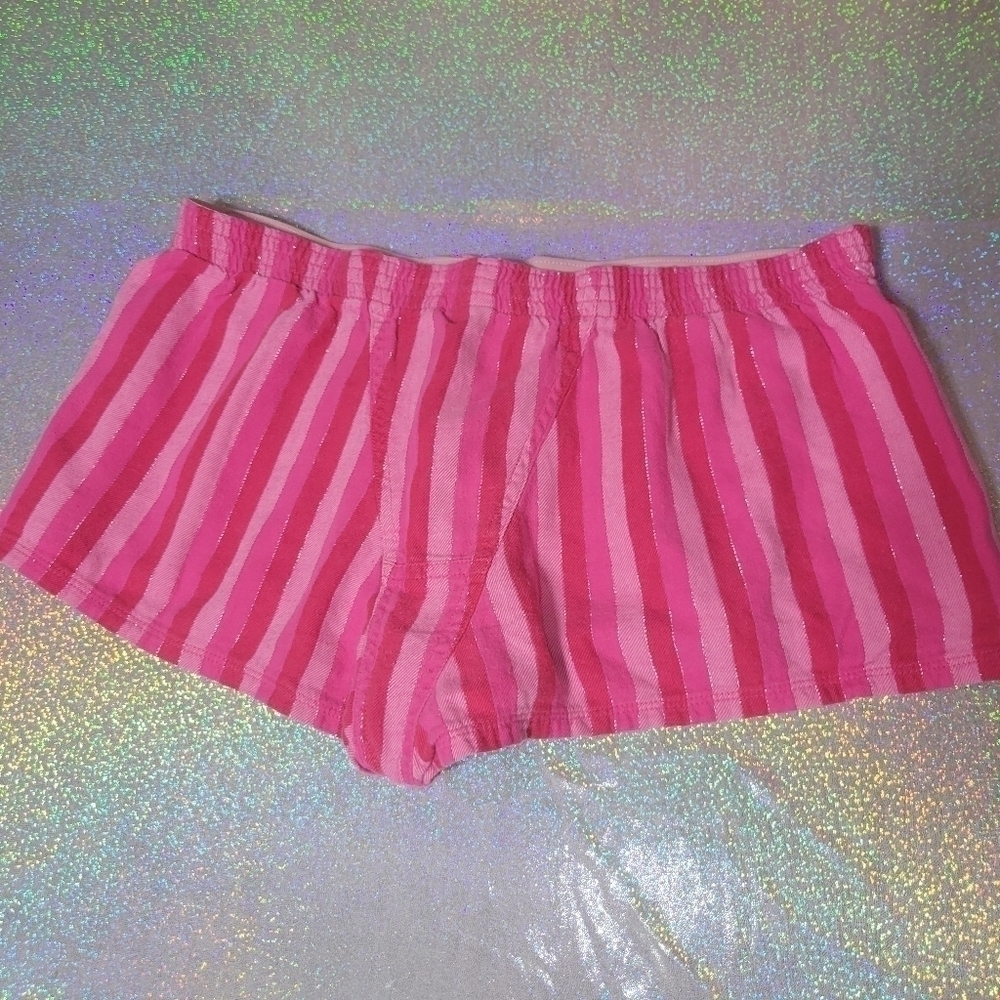 Y2k VS Pink Striped Shorty Boxers sz:M - Picture 8 of 8